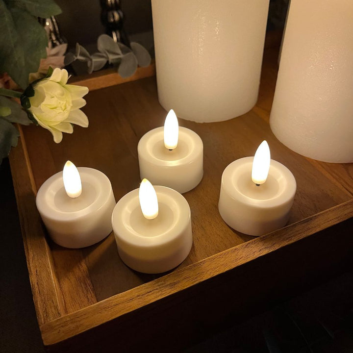 LED-Lichterkette, 10-teilig: 3 Blocklichter, 2 Kerzenlichter, 4 Teelichter, 1 Fernbedienung