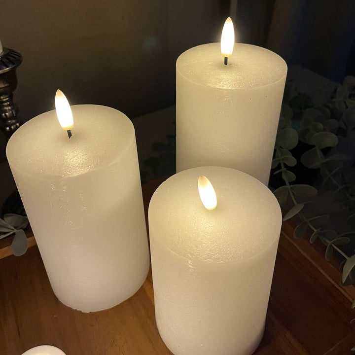LED-Lichterkette, 10-teilig: 3 Blocklichter, 2 Kerzenlichter, 4 Teelichter, 1 Fernbedienung