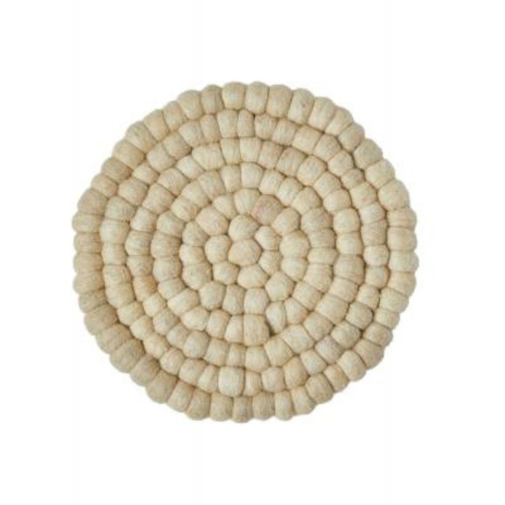 Untersetzer Mini Dots Wolle Ø20 cm Natur