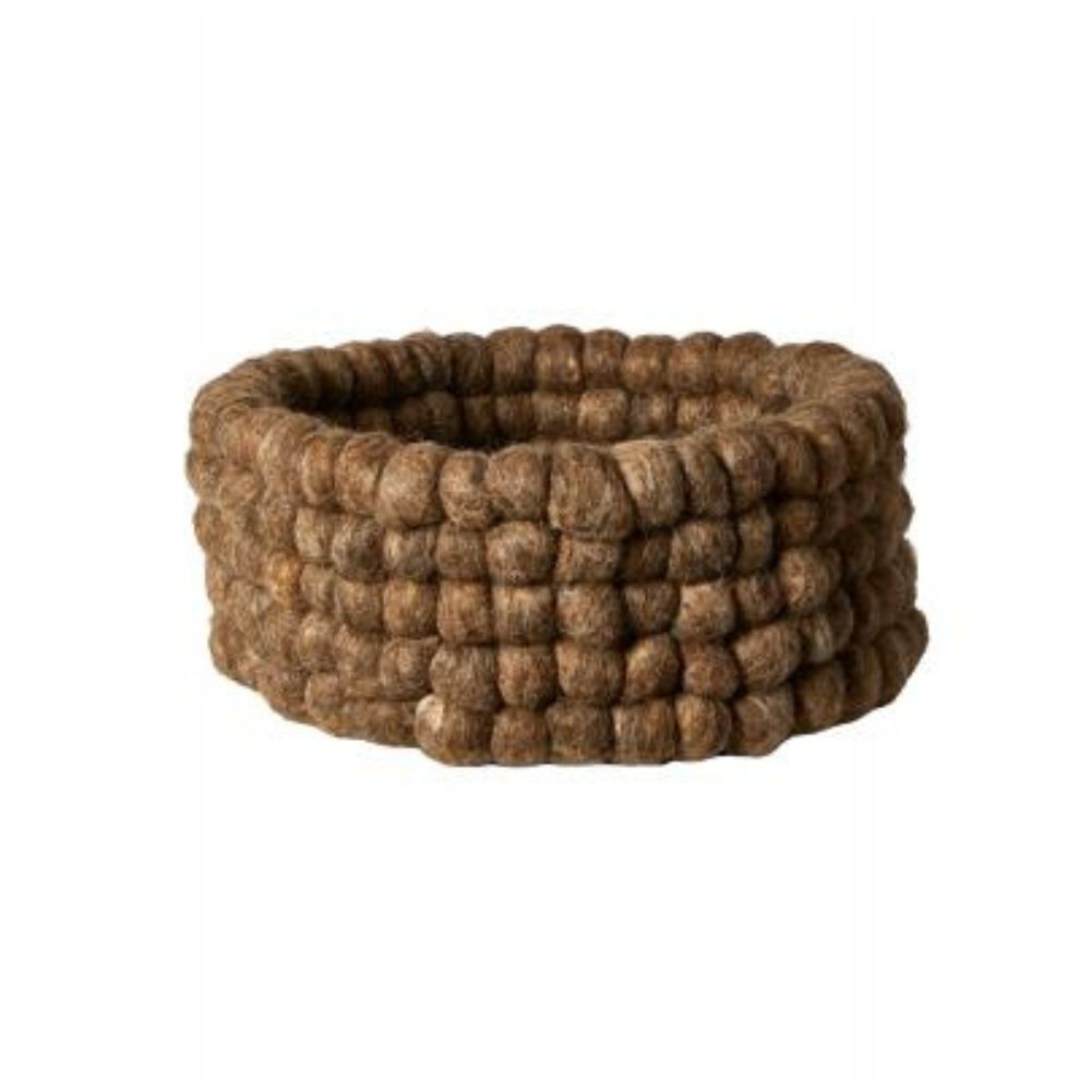 Brotkorb Ø25 cm, Wolle, braun