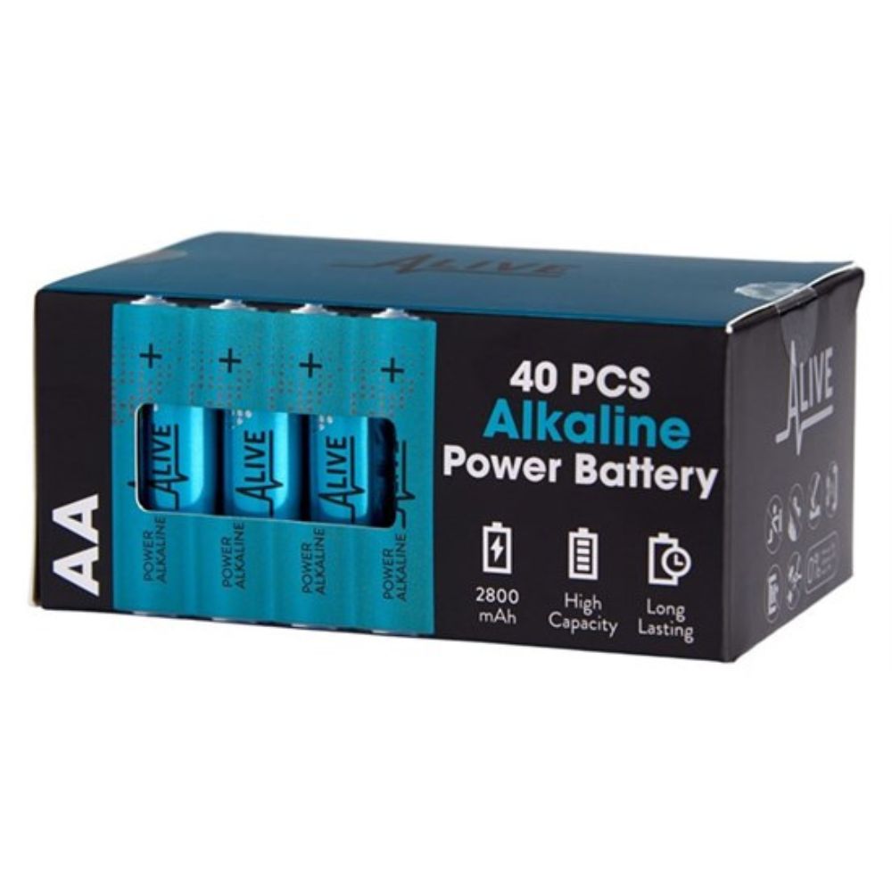Alkaline-Batterien AA – 40er-Packung