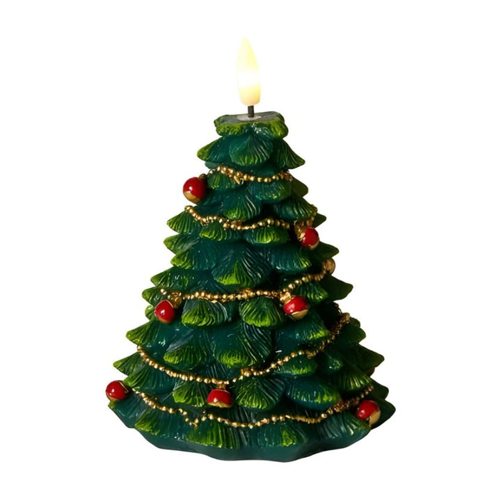 LED-Weihnachtsbaum aus Wachskerzen, Höhe 14 cm - mit Fernbedienung