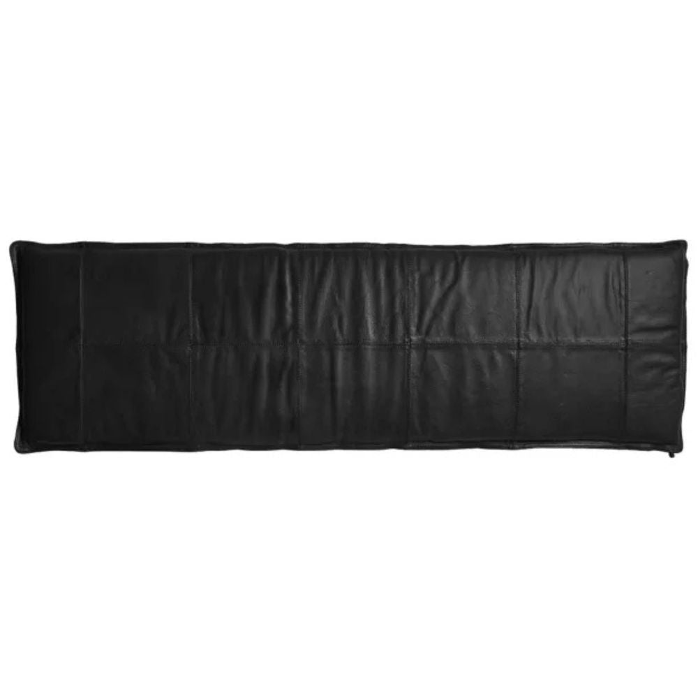 Sitzkissen für Bank - 120 x 35 cm, Büffelleder, schwarz