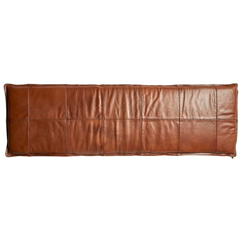 Sitzkissen für Bank - 120 x 35 cm Büffelleder cognac