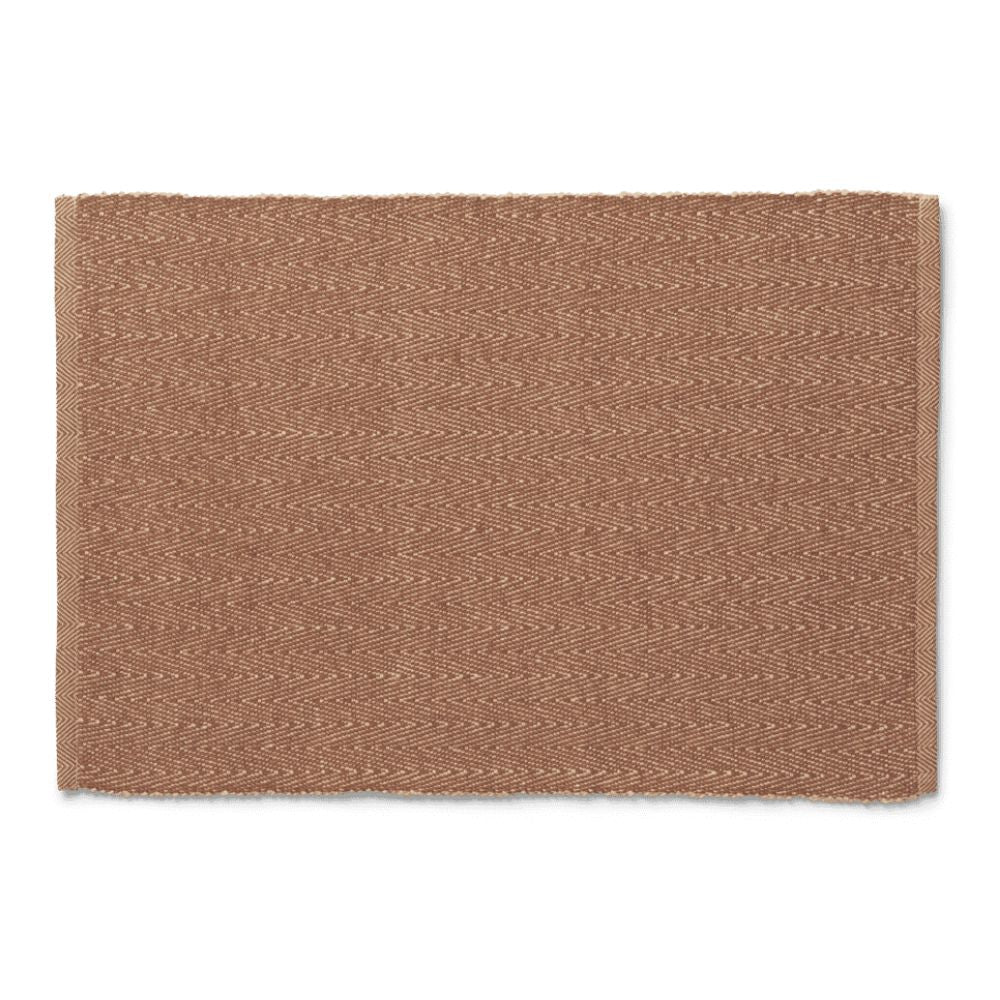 Lyngby Porzellan - Platzset mit Fischgrätmuster, 43 x 30 cm, braun