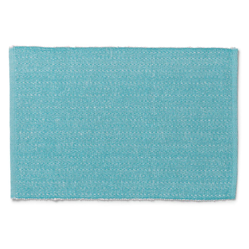 Lyngby Porzellan – Platzset mit Fischgrätmuster, 43 x 30 cm, türkis