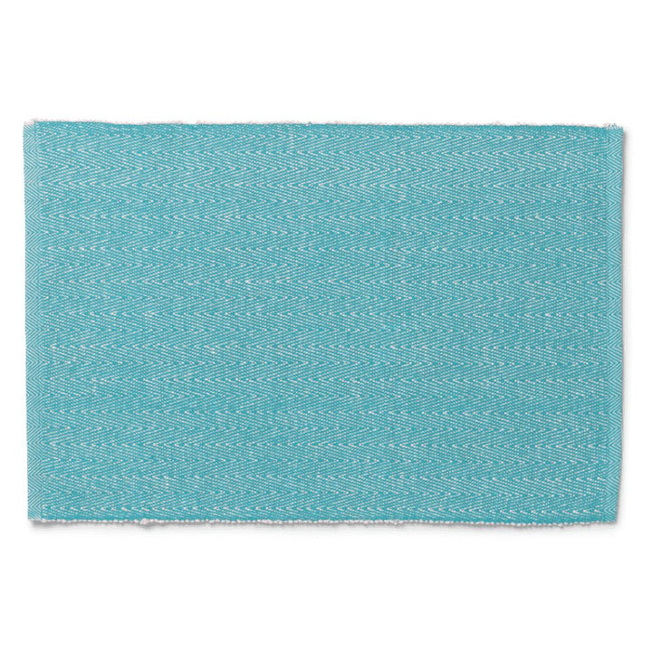 Lyngby Porzellan – Platzset mit Fischgrätmuster, 43 x 30 cm, türkis