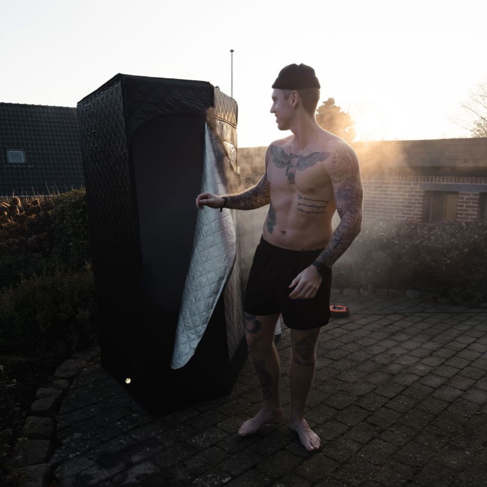 Dampfsauna schwarz 90x90x180 cm