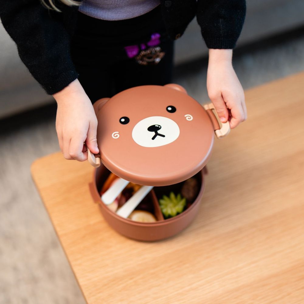 Lunchbox – mit Fächern und Besteck – verschiedene Designs