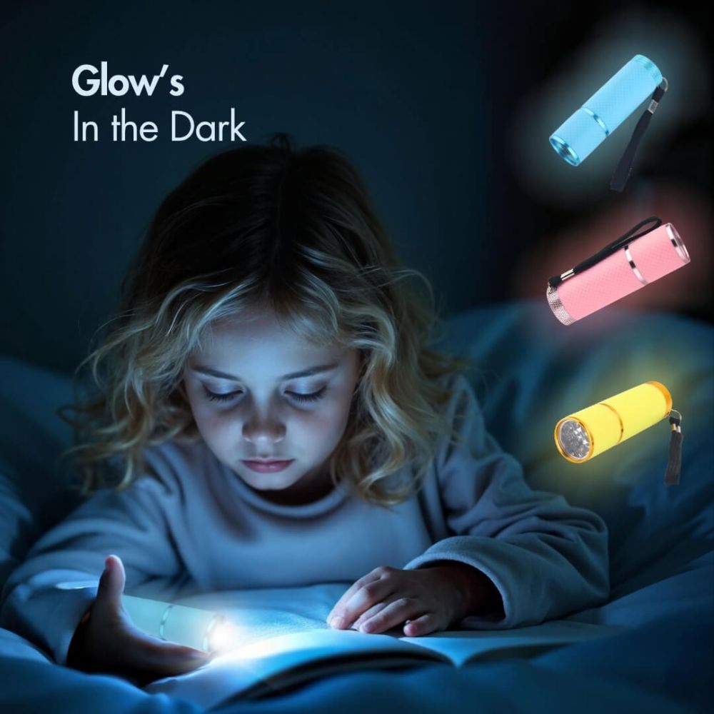 Uniross - Taschenlampe, 1 Stück, 9 LEDs, inkl. Batterien - verschiedene Farben