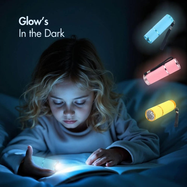 Uniross - Taschenlampe, 1 Stück, 9 LEDs, inkl. Batterien - verschiedene Farben