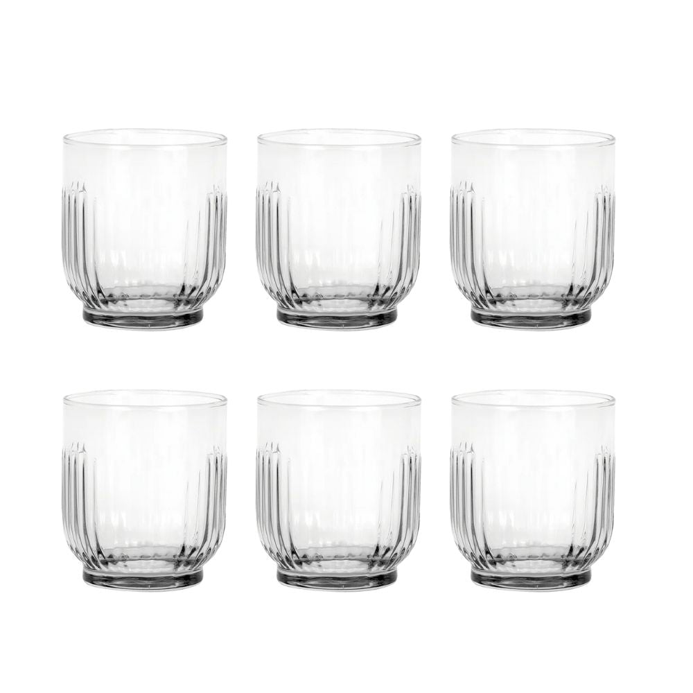 Aida – Groovy Wassergläser, 6 Stück, 33 cl, Klarglas