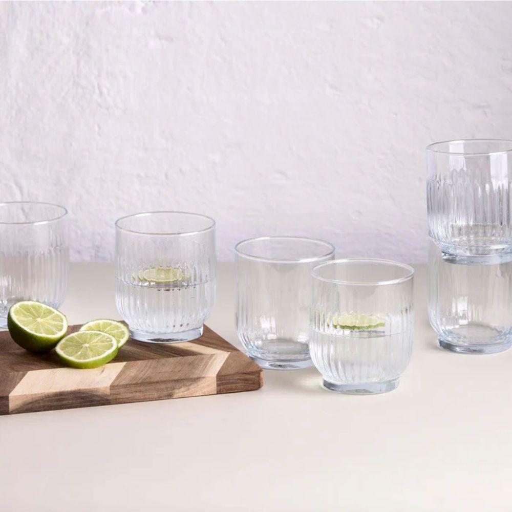 Aida – Groovy Wassergläser, 6 Stück, 33 cl, Klarglas