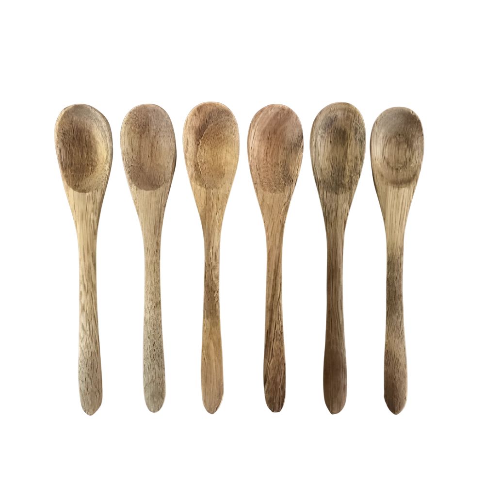 Löffel aus Akazienholz, 14 cm - 6 Stück.