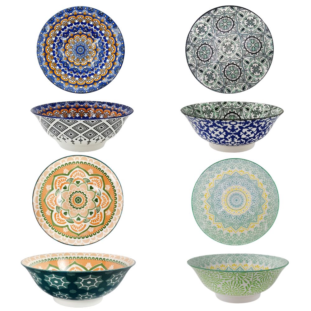 Keramikschale Ø 21 cm mit Muster