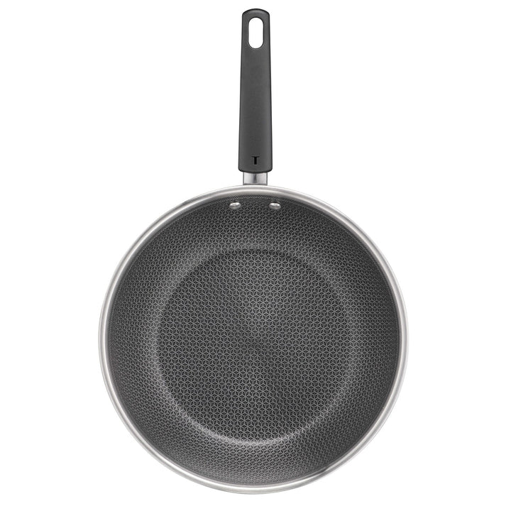 Tefal Emotion Plus Power SS Tri-Ply mesh PFTE wokpande 28 cm med låg