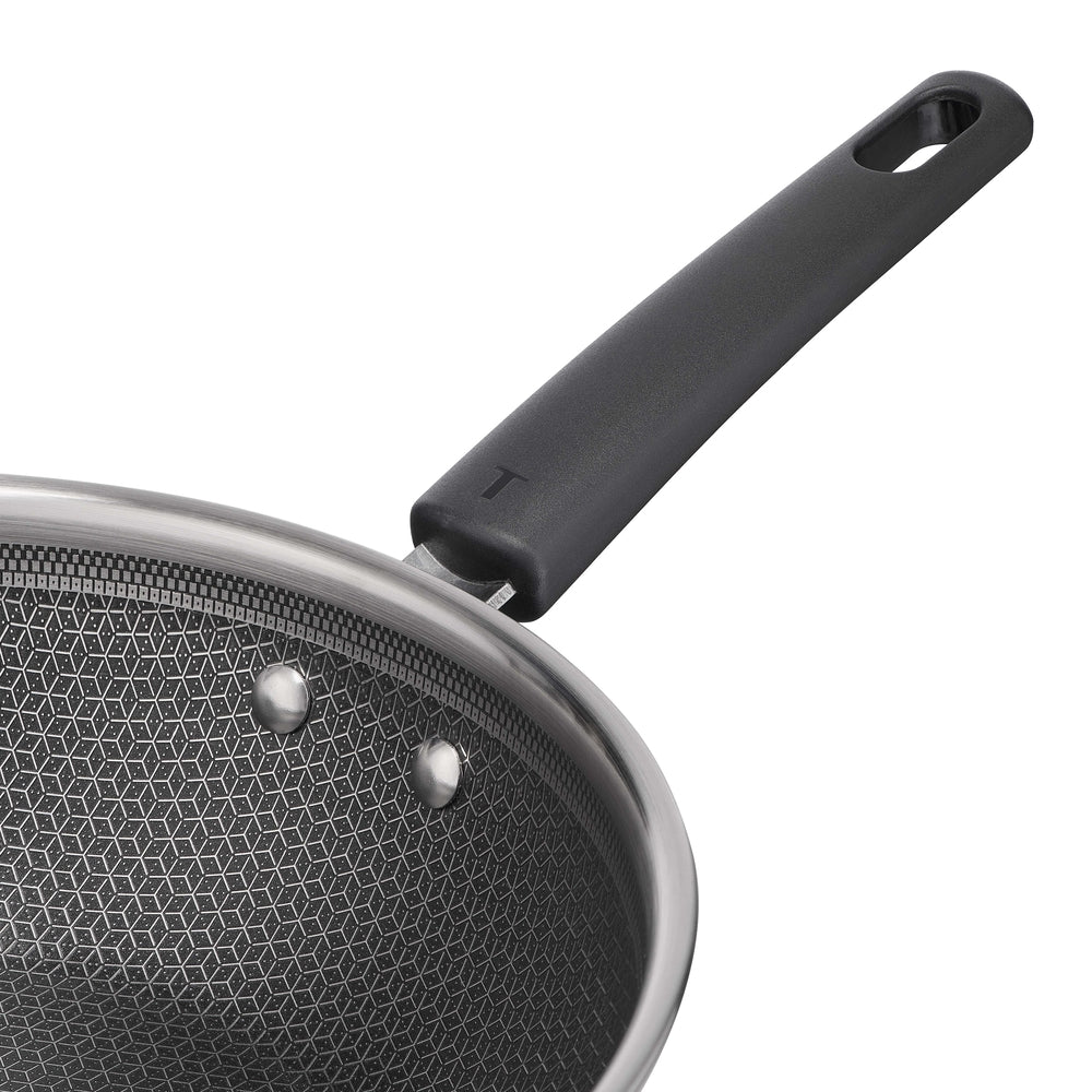 Tefal Emotion Plus Power SS Tri-Ply mesh PFTE wokpande 28 cm med låg