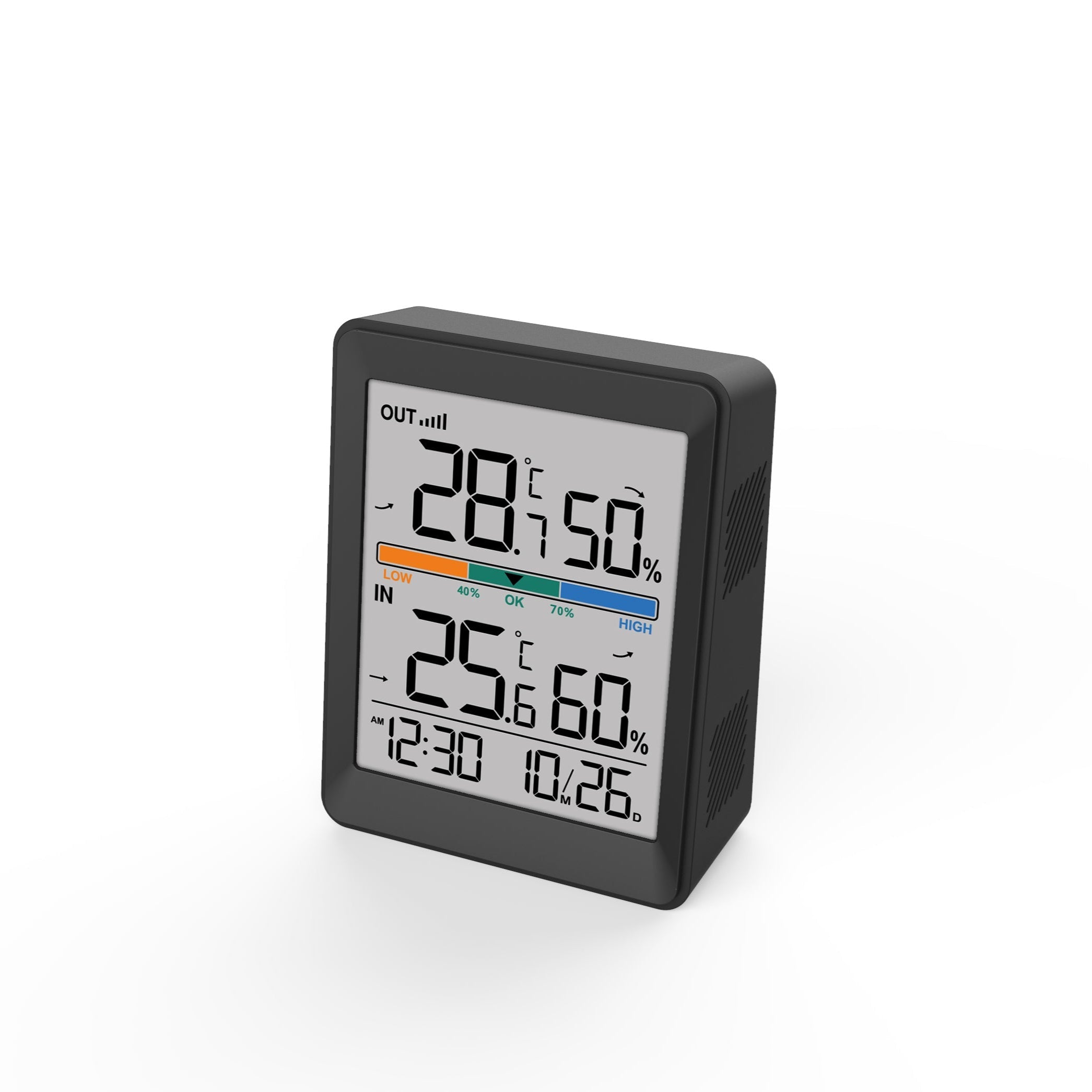 Conzept – Kabelloses Thermometer mit Uhr – Schwarz