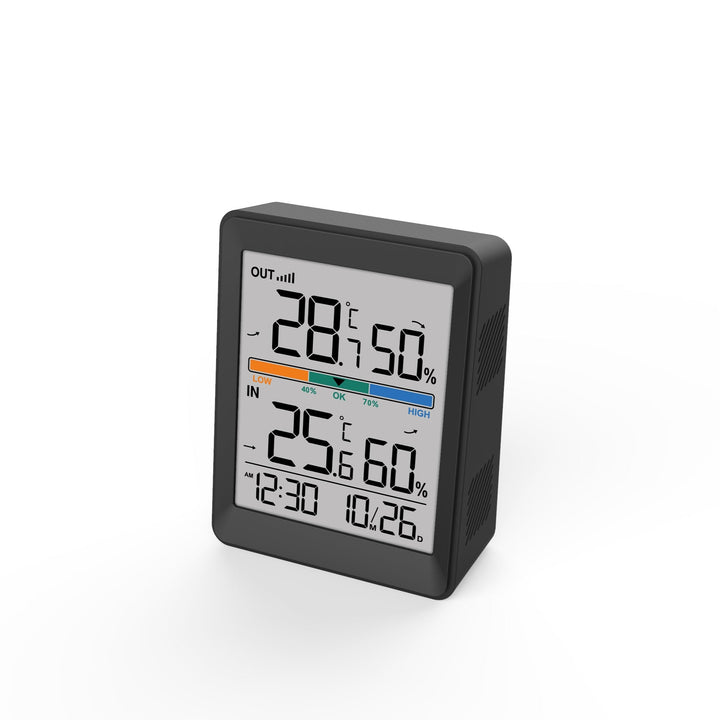 Conzept – Kabelloses Thermometer mit Uhr – Schwarz