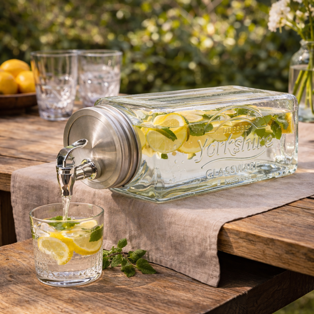 Saftspender – 3L aus Glas – 26x13,7x14,2 cm