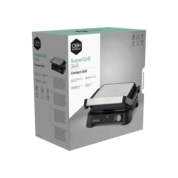 OBH Nordica - SuperGrill Kontaktgrill 3-in-1 Edelstahl