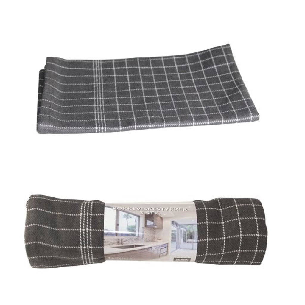 Haahr &amp; Co - Kochhandtuch 3er-Pack - Dunkelgrau