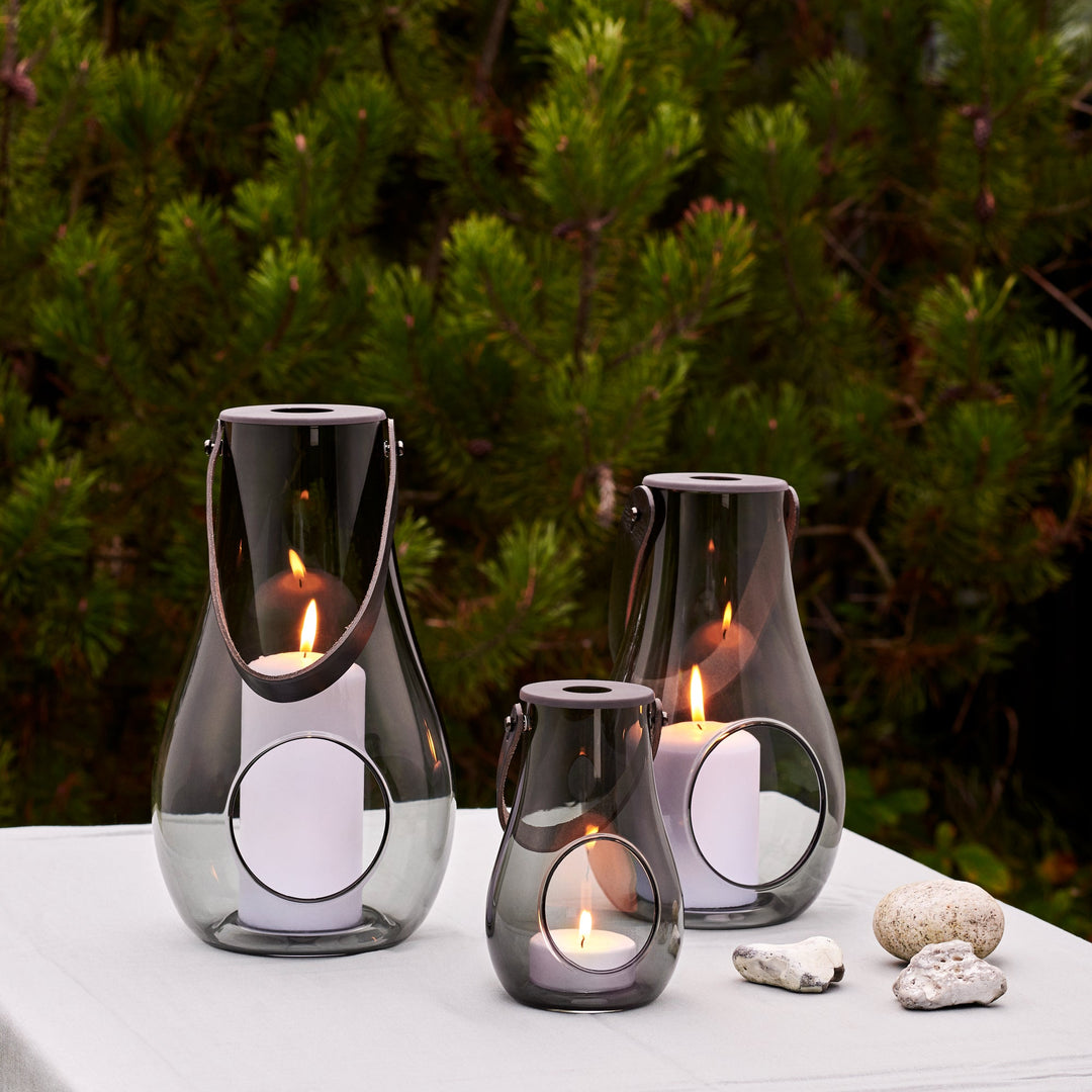 Holmegaard - Design mit Lichtlaterne 16,5 cm Rauch