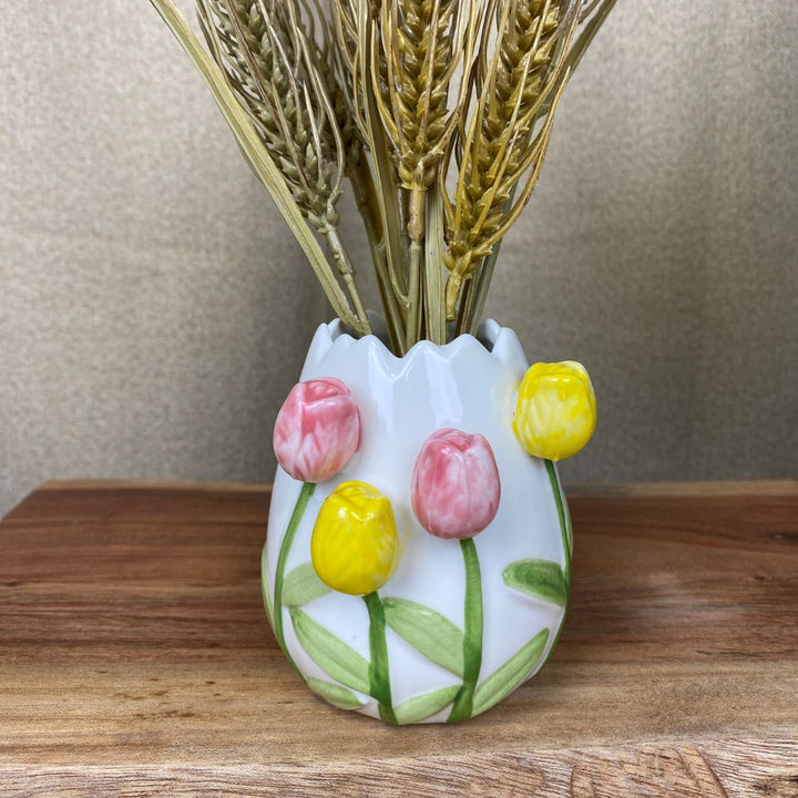 Tulpenvase, Porzellan weiß – 8,4 x 7,5 x 9 cm