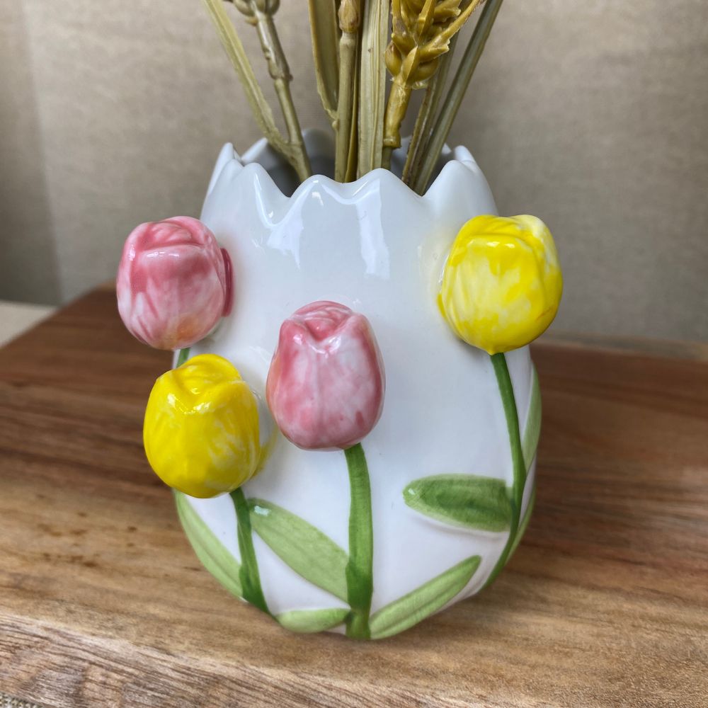 Tulpenvase, Porzellan weiß – 8,4 x 7,5 x 9 cm