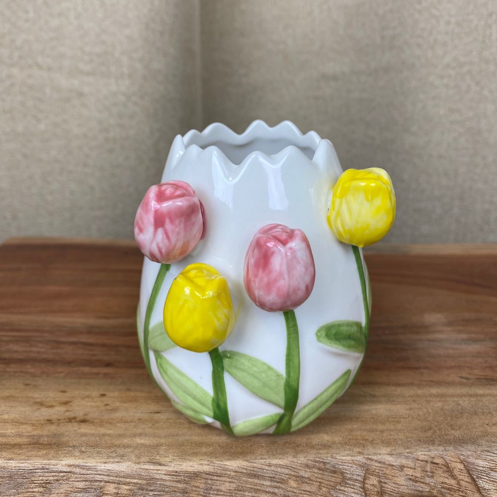 Tulpenvase, Porzellan weiß – 8,4 x 7,5 x 9 cm
