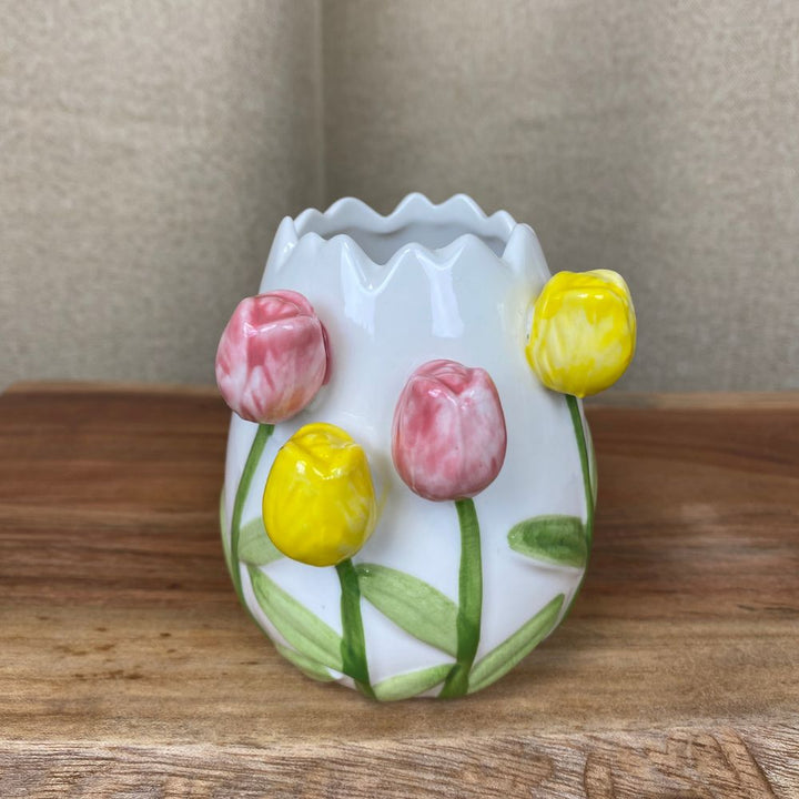 Tulpenvase, Porzellan weiß – 8,4 x 7,5 x 9 cm