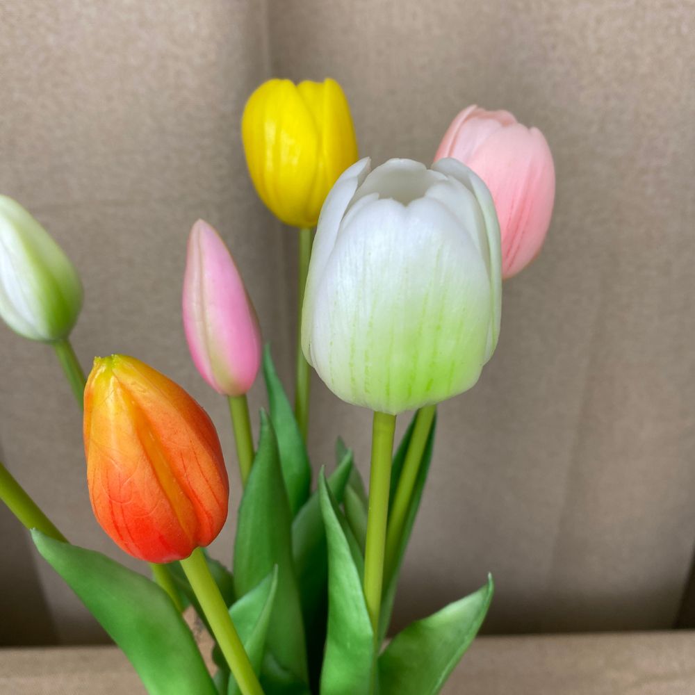 Tulpenstrauß, 7-teilig, 39 cm, mehrfarbig