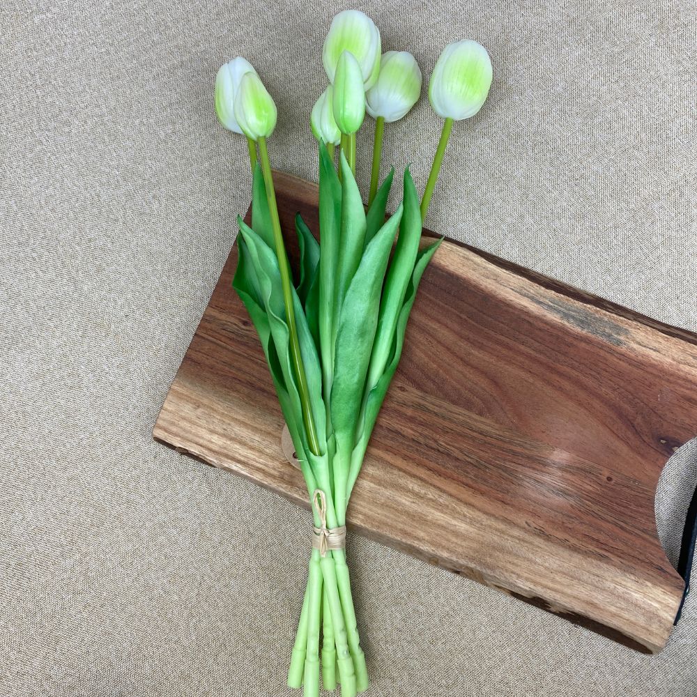Tulpenstrauß, 7 Stück, 39 cm, weiß