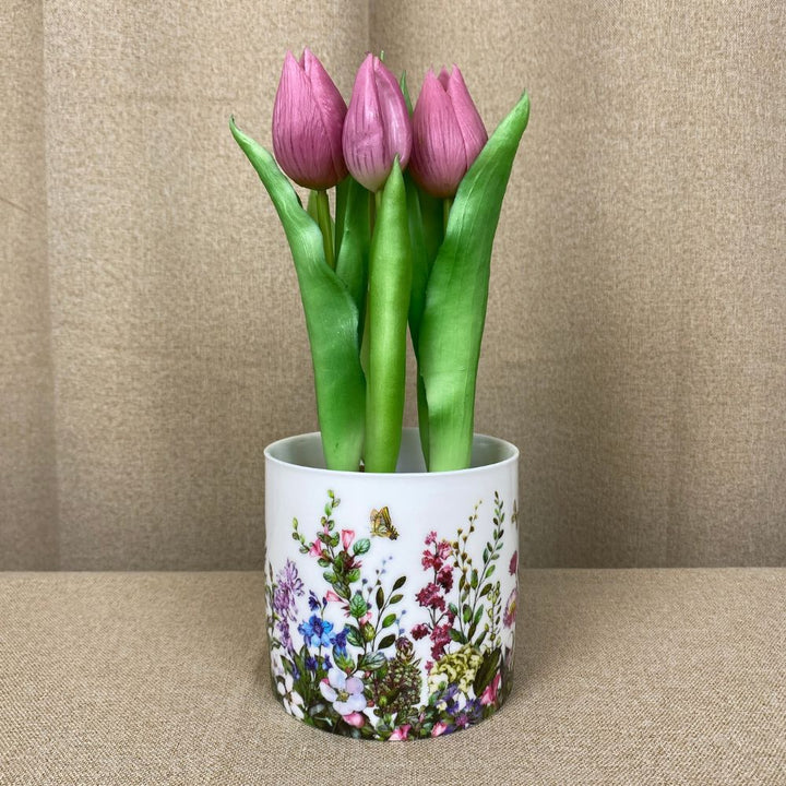5 Tulpen im 25 cm Topf, dunkelrosa