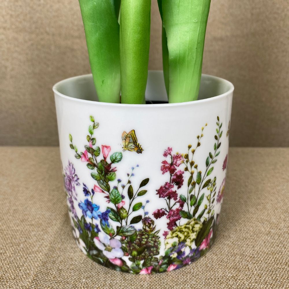 Pflanzenübertopf aus Porzellan – Flora klein