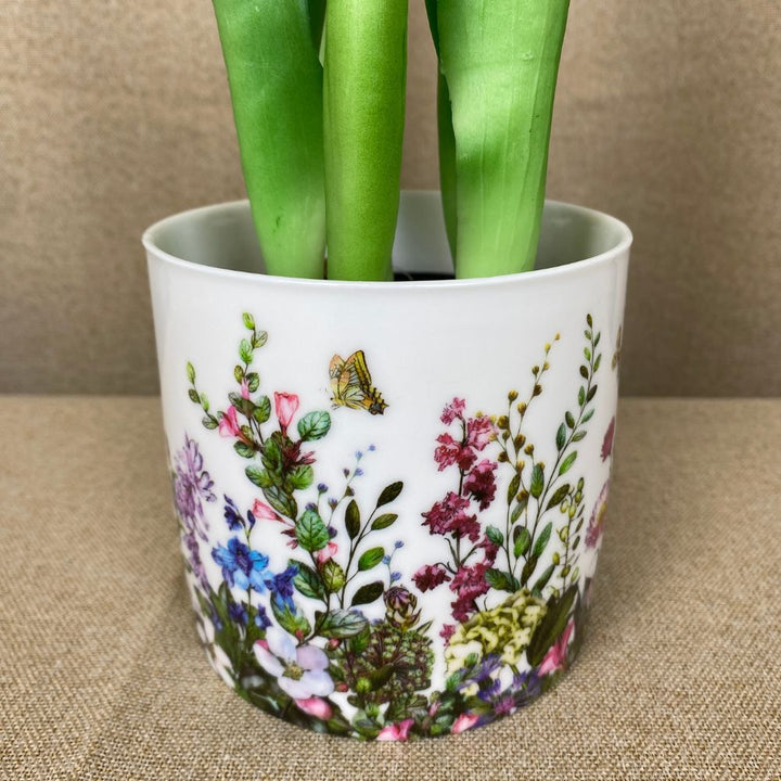 Pflanzenübertopf aus Porzellan – Flora klein