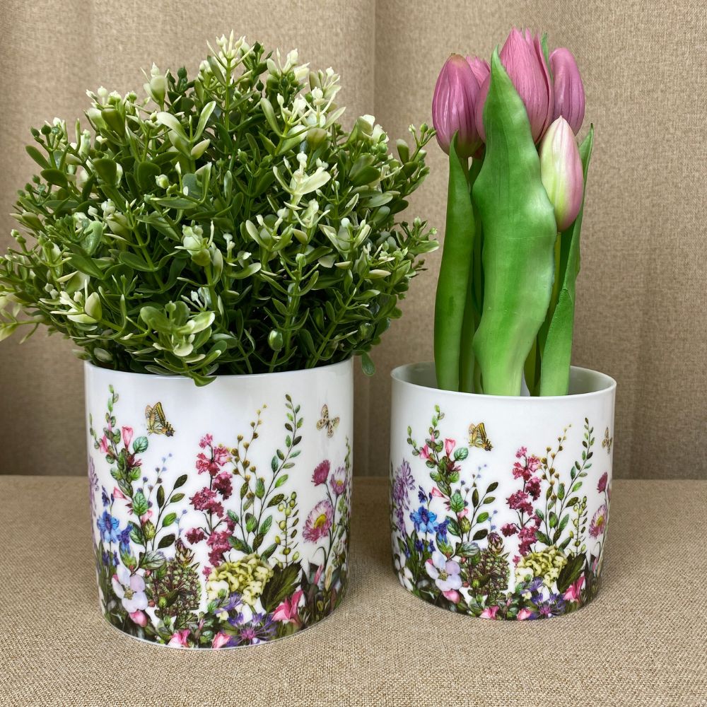Pflanzenübertöpfe aus Porzellan – Flora groß