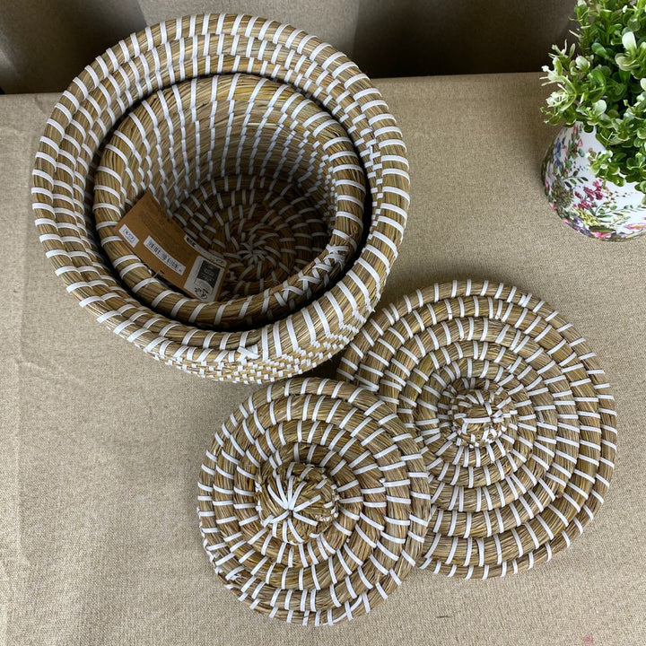 Korbsatz mit Deckel 2 Stk. – Kans Grass