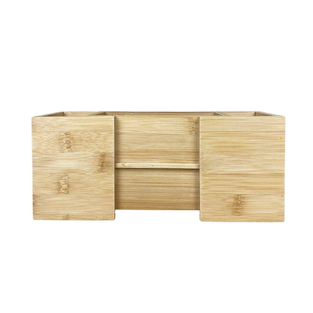Besteckkasten verstellbar - aus Bambus - 18/27x10x12 cm