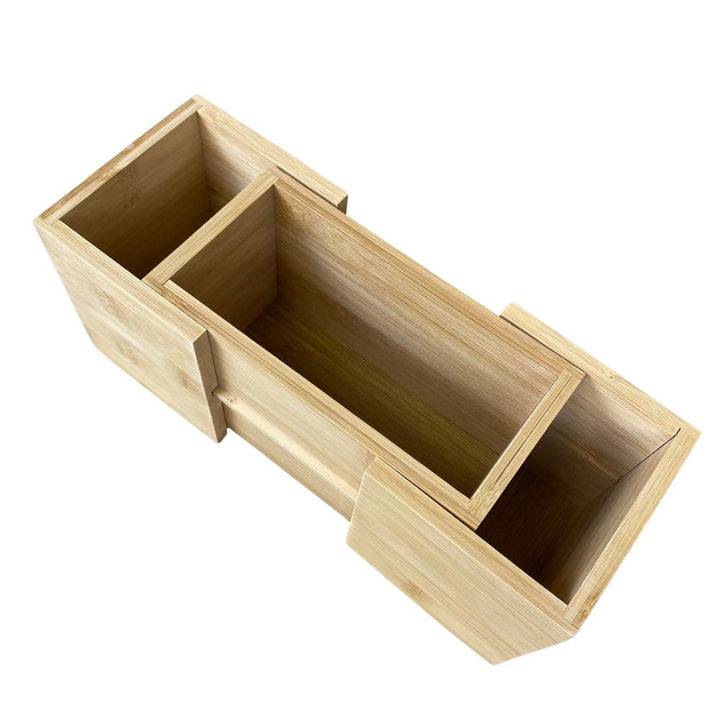 Besteckkasten verstellbar - aus Bambus - 18/27x10x12 cm