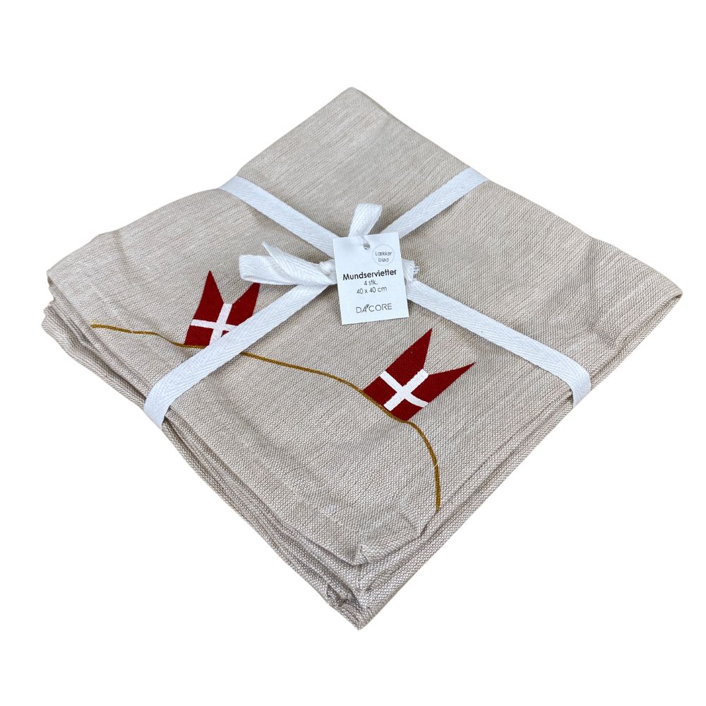 Mundservietten 4 Stk. 40x40 cm Flaggengirlande - Baumwolle