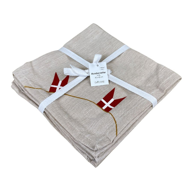 Mundservietten 4 Stk. 40x40 cm Flaggengirlande - Baumwolle