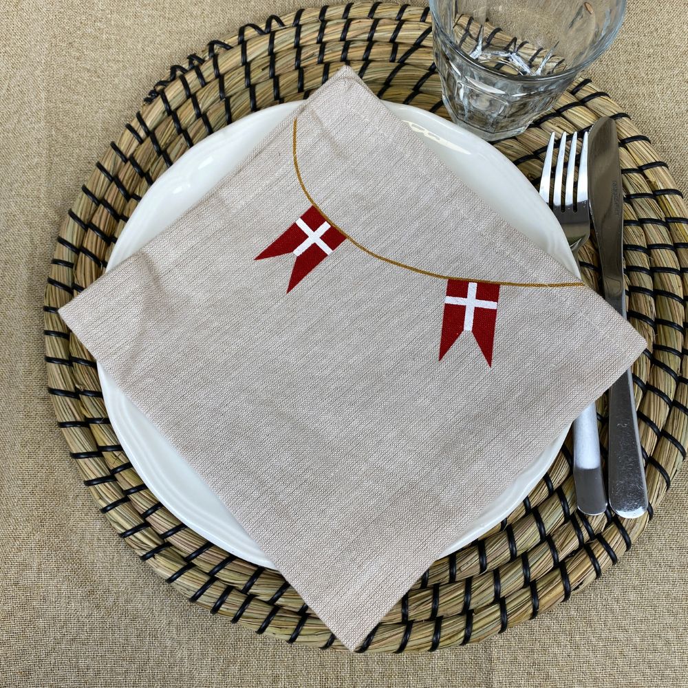 Mundservietten 4 Stk. 40x40 cm Flaggengirlande - Baumwolle