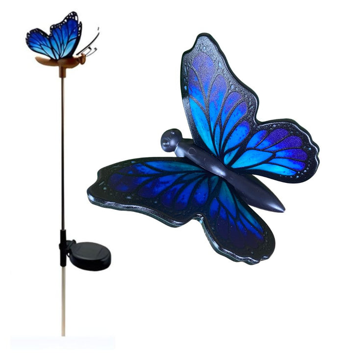 Conzept - Solar-Schmetterling auf Stab 1 Stk. - blau 11x77 cm