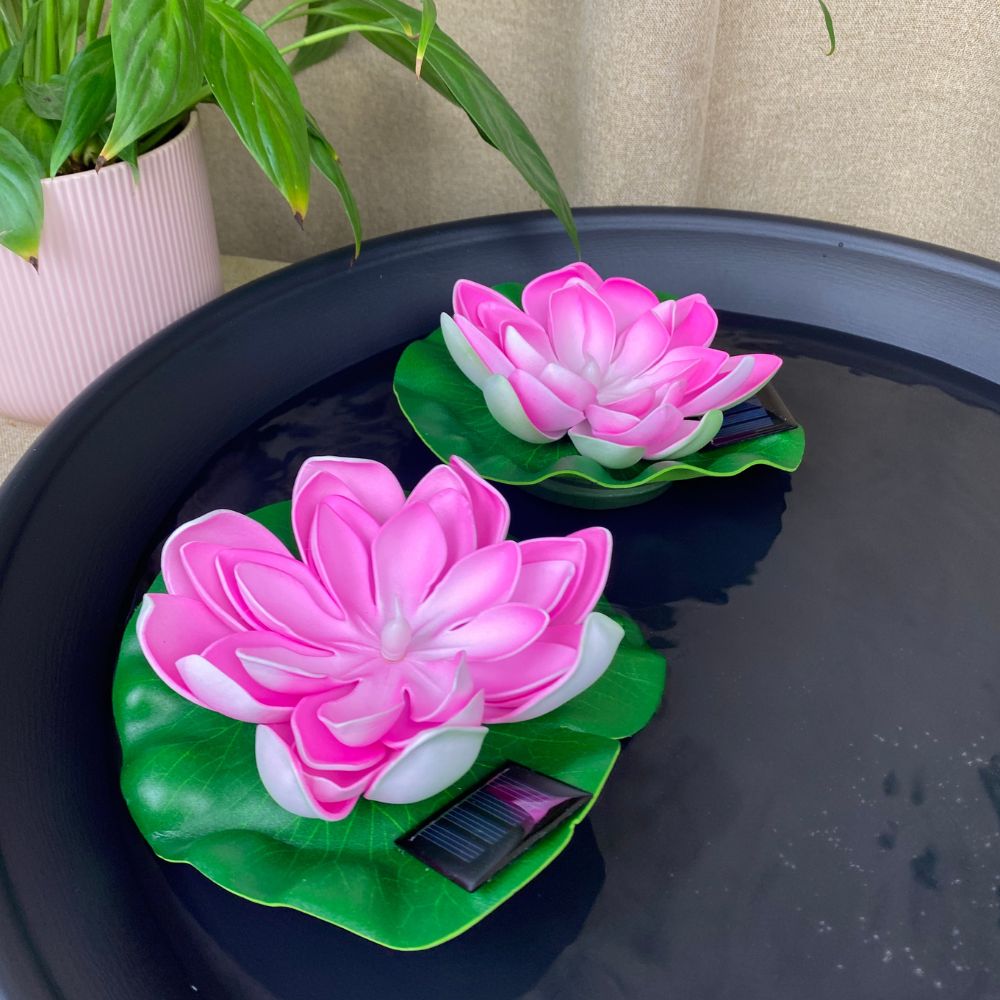 Conzept - Solar-Lotusblume Ø17 cm pink 2 Stk.