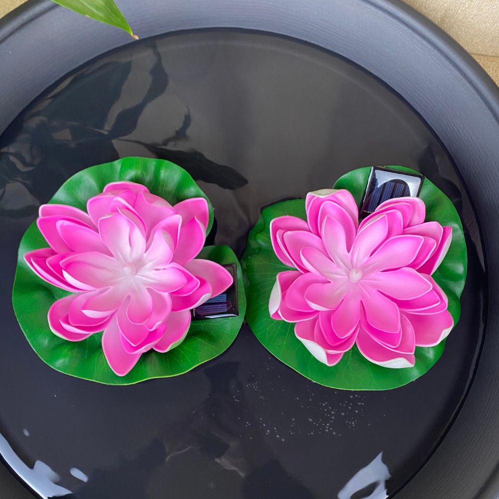 Conzept - Solar-Lotusblume Ø17 cm pink 2 Stk.
