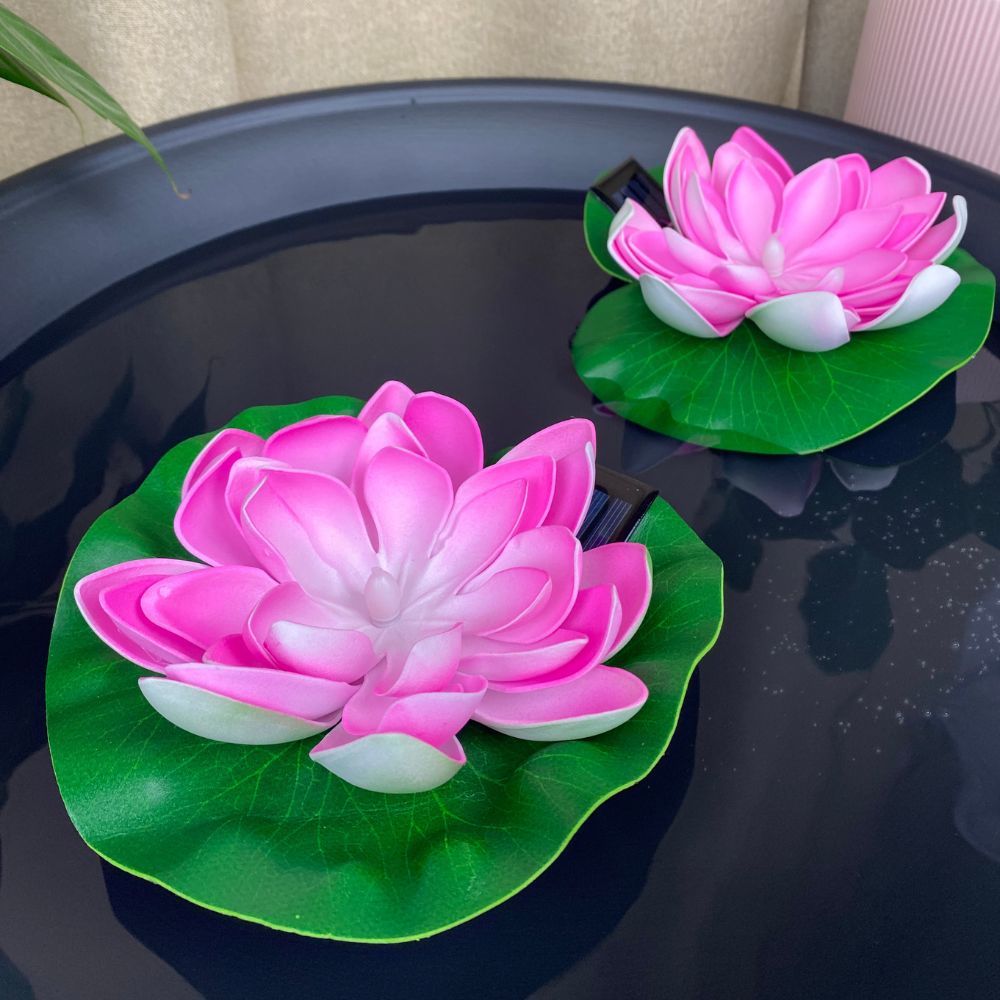 Conzept - Solar-Lotusblume Ø17 cm pink 2 Stk.