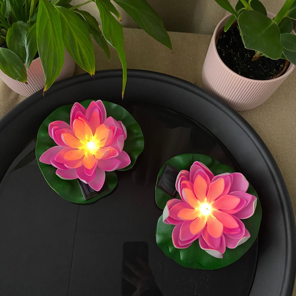 Conzept - Solar-Lotusblume Ø17 cm pink 2 Stk.