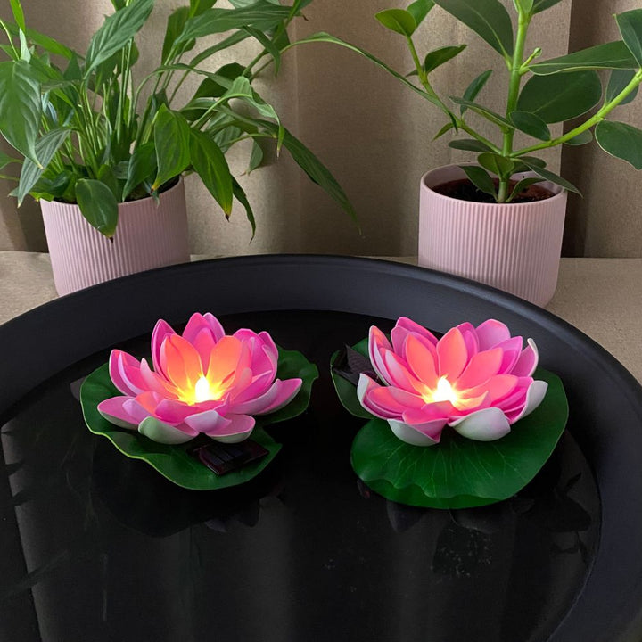 Conzept - Solar-Lotusblume Ø17 cm pink 2 Stk.