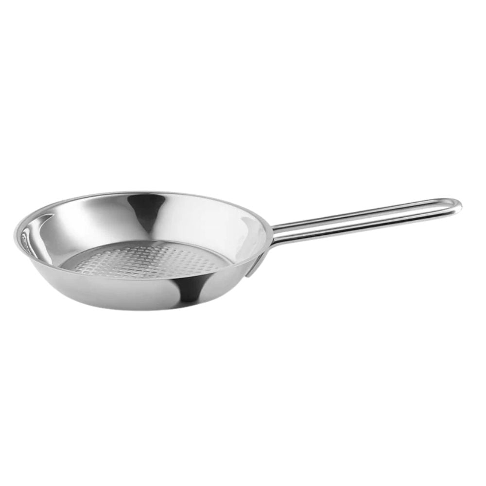 Eva Trio - Bratpfanne 28 cm - Edelstahl ohne Beschichtung Wabenmuster